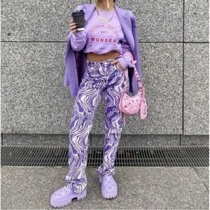 ZARA Purple Y2K Jeans